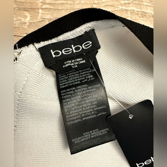 Bebe Elegant Black and White Bandage Dress NWT Size M - Picture 7 of 8